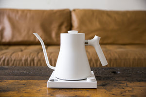 Fellow Stagg EKG white on coffee table
