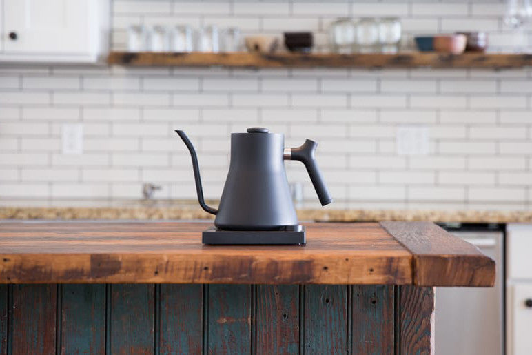Fellow Stagg EKG Black on kitchen counter