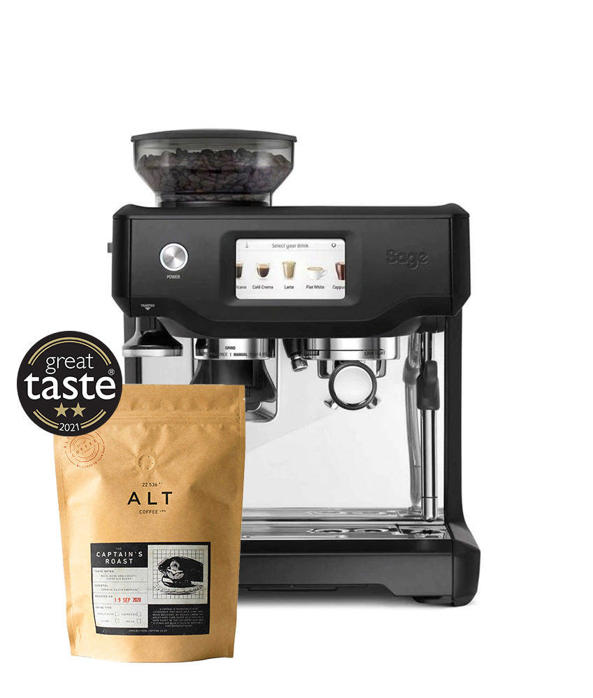 Sage Barista Touch Black Truffle with coffee gift