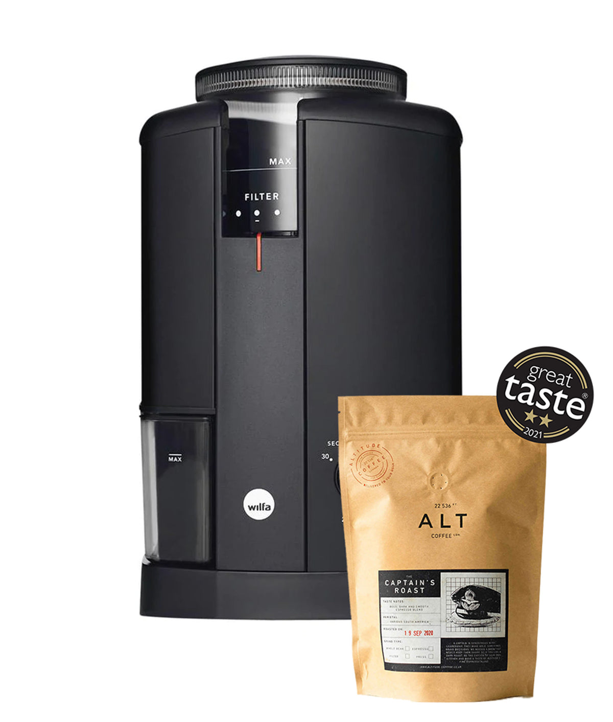 Wilfa Svart Aroma coffee grinder with free gift