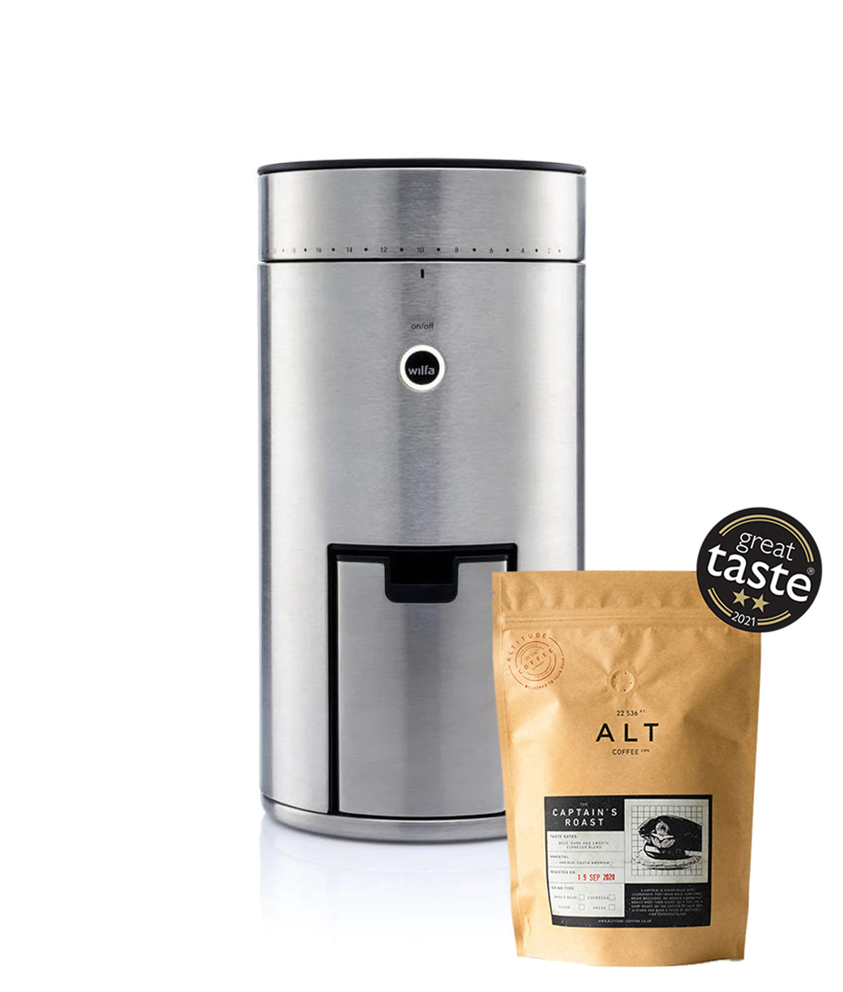 Wilfa Uniform Grinder with free coffee gift