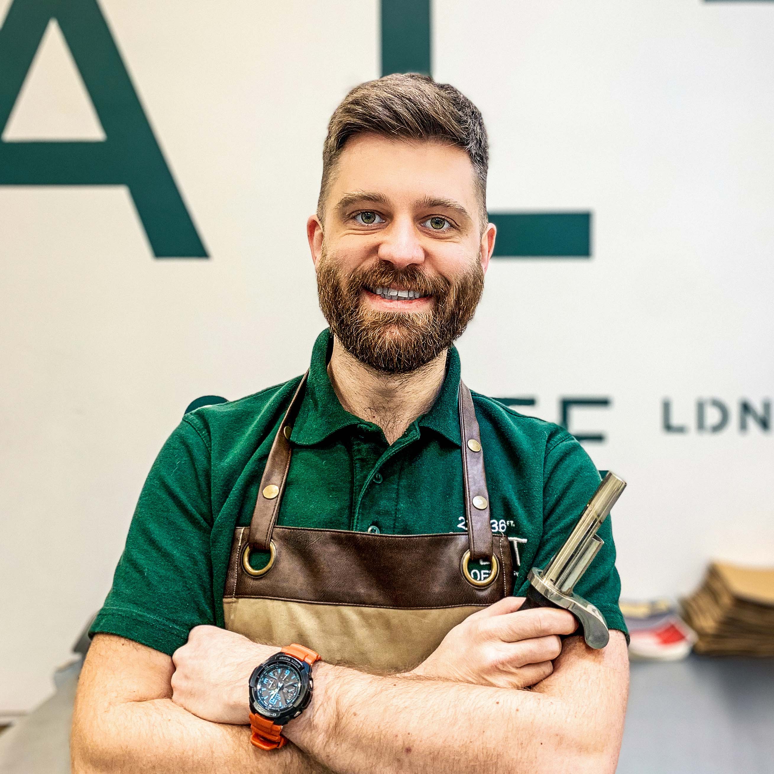 Joe, founder of Altitude Coffee London, in the Hornchurch roastery