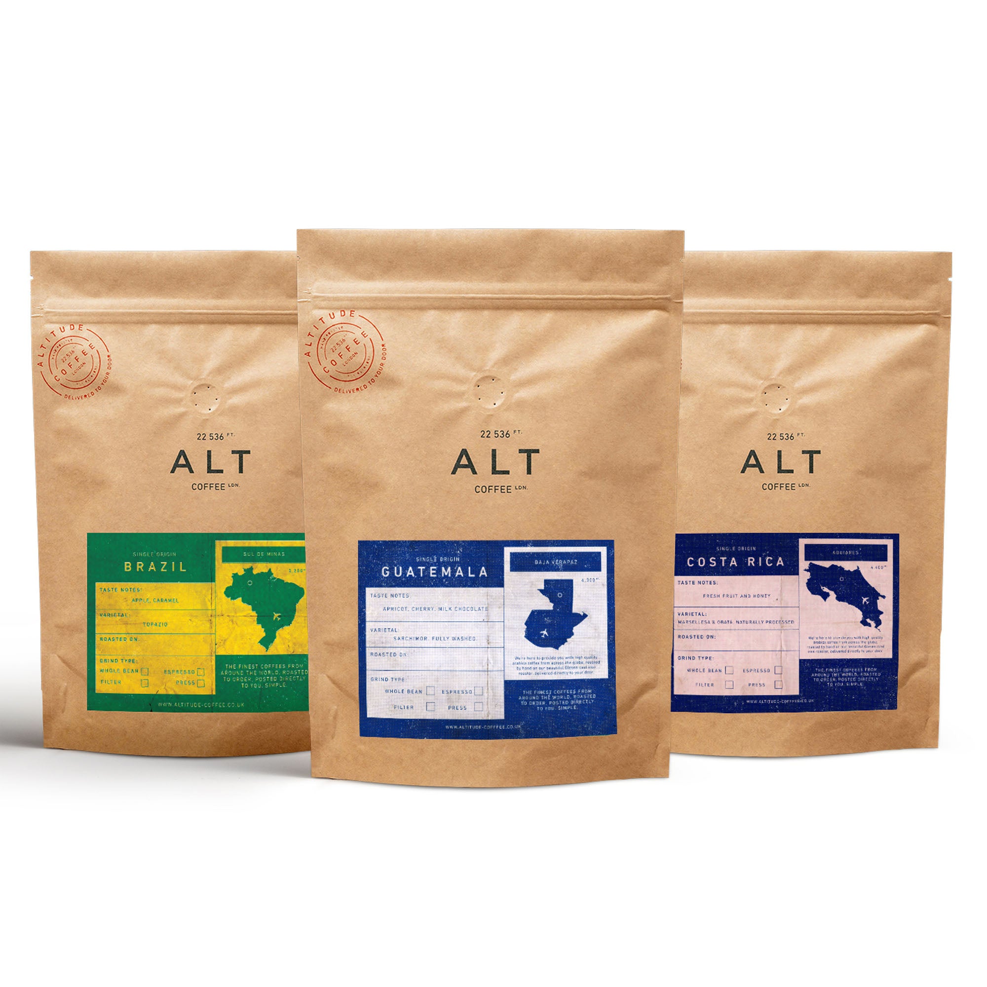 Altitude Coffee London single origins specialty coffee triple pack