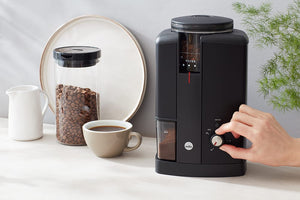 Wilfa Svart Aroma coffee grinder on kitchen counter