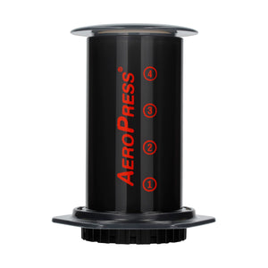 Aeropress with plunger pushed down