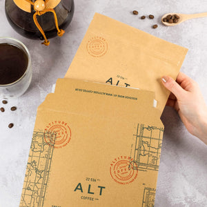 Altitude Coffee London postal envelope for coffee bags