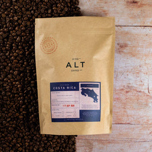 coffee subscription bag with coffee beans