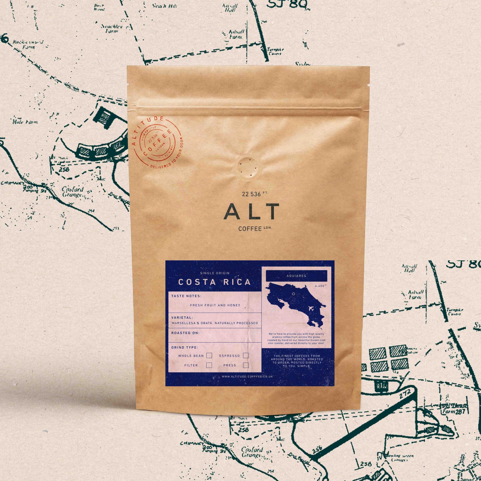 Altitude Coffee London single origin coffee subscription and postal envelope