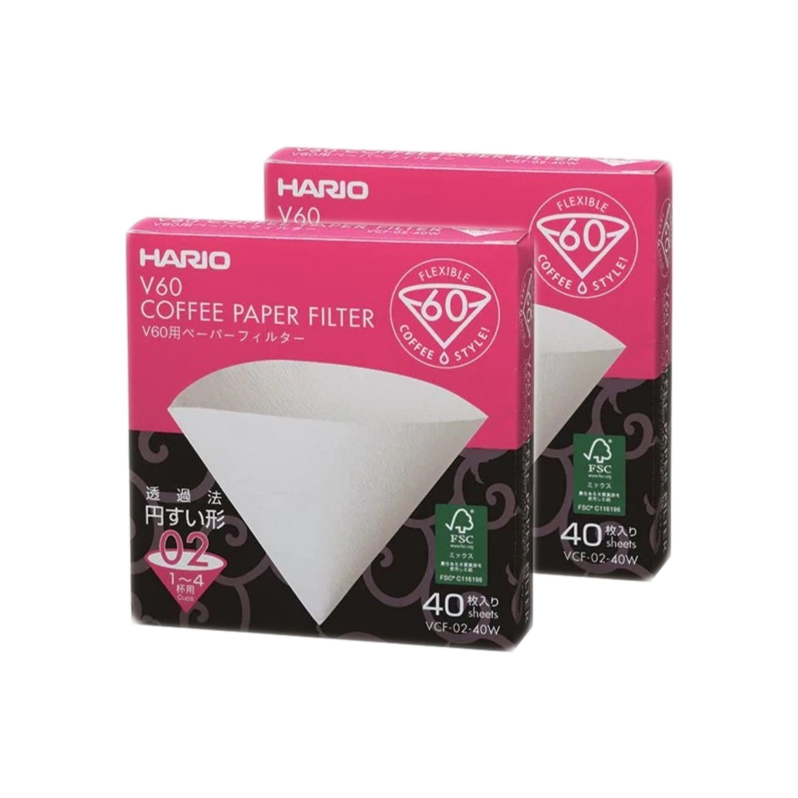 Hario V60 coffee filter papers size 02 - 40 pack