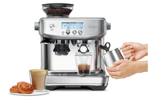 Sage Barista Pro Stainless Steel brewing coffee