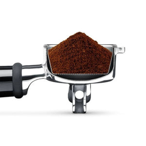 Sage The Dual Boiler portafilter with coffee grounds